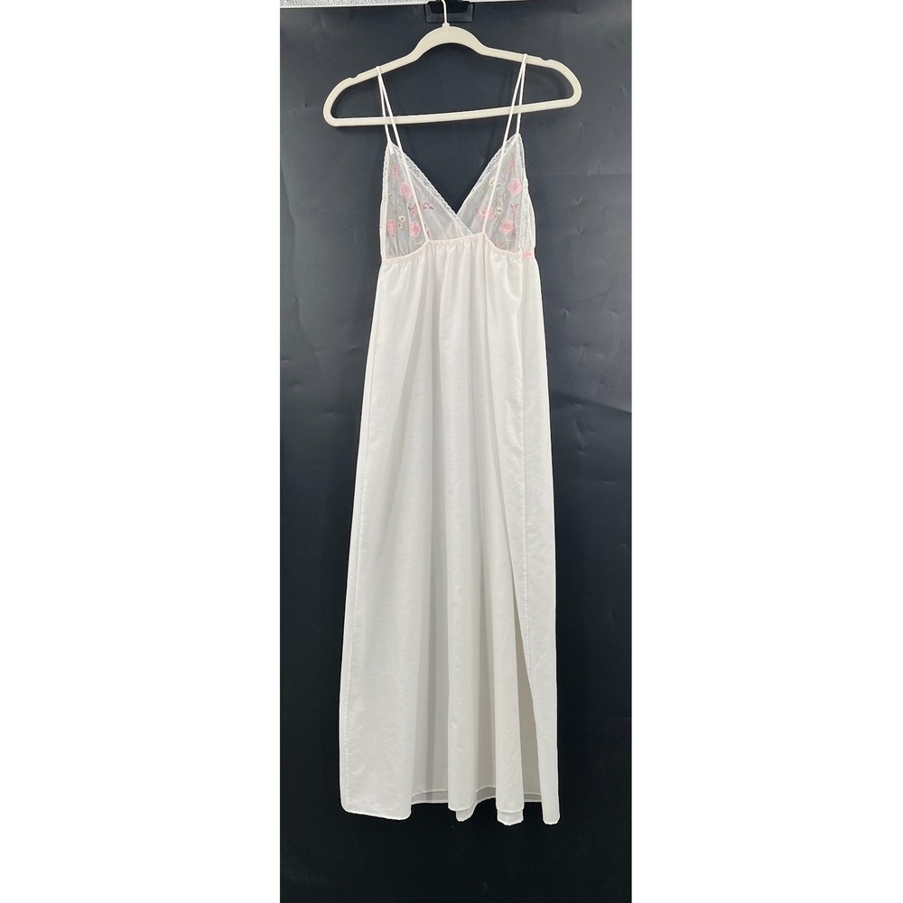 Vintage 1970s‎ coquette boho fairycore slip dress floral emboirdered feminine - Picture 7 of 12